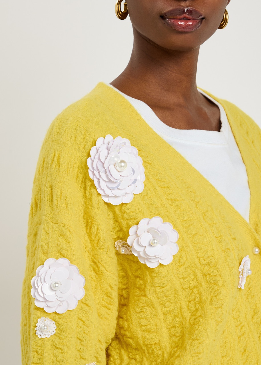 Bernadette Cammi Floral-embellished Wool-blend Cardigan - 5