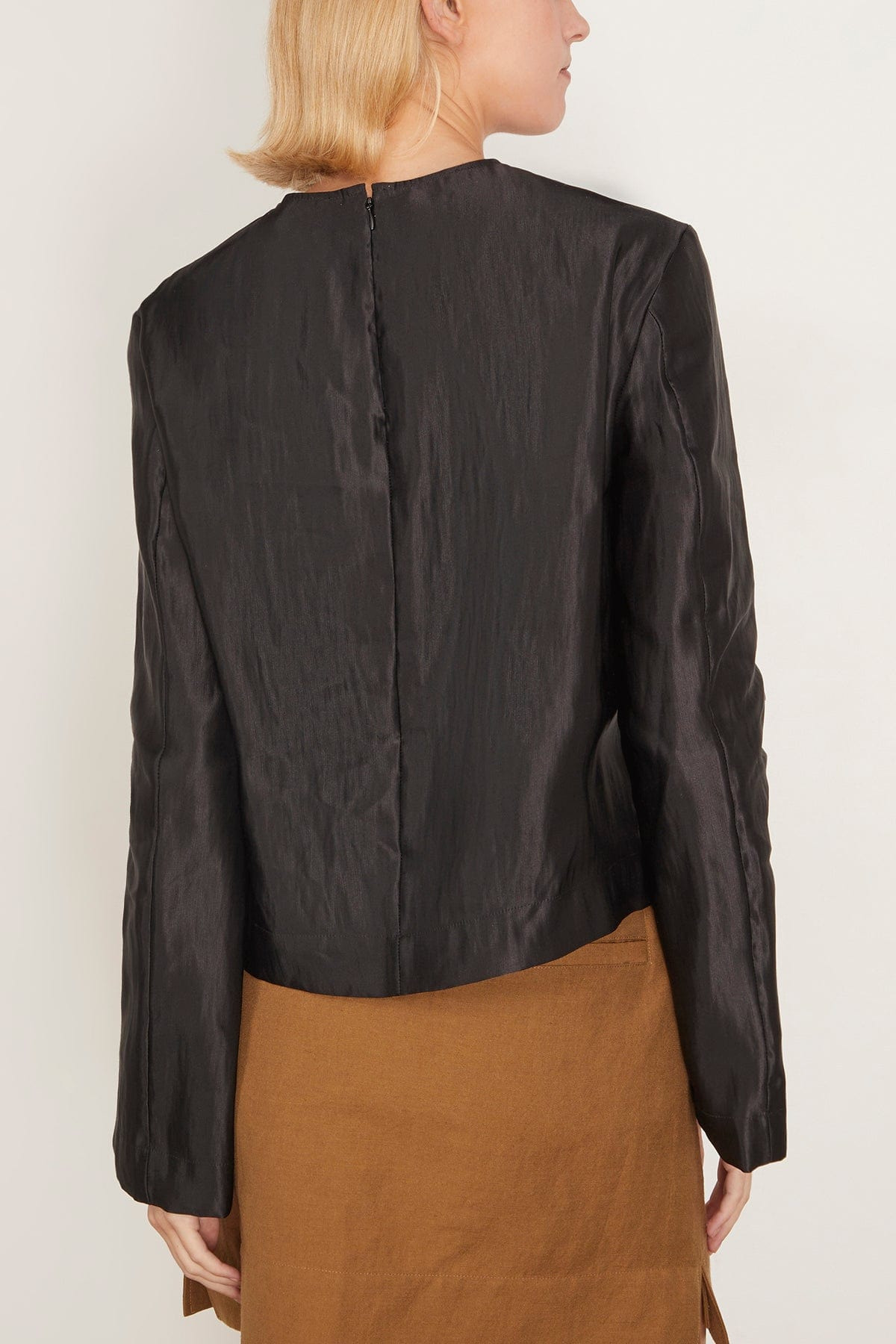 Round Neck Blouse in Black - 6