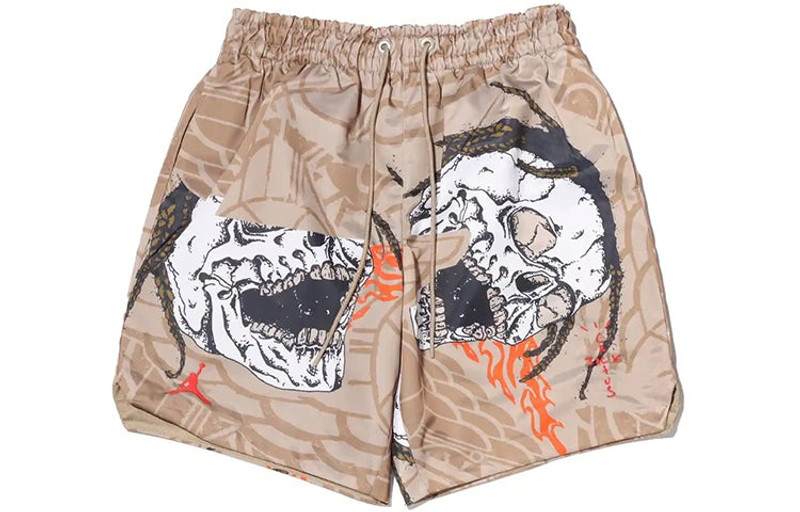 Jordan Air Jordan x Travis Scott Crossover Skeleton Printing Casual Shorts Asia Sizing 'Khaki' CZ0167-247 outlook