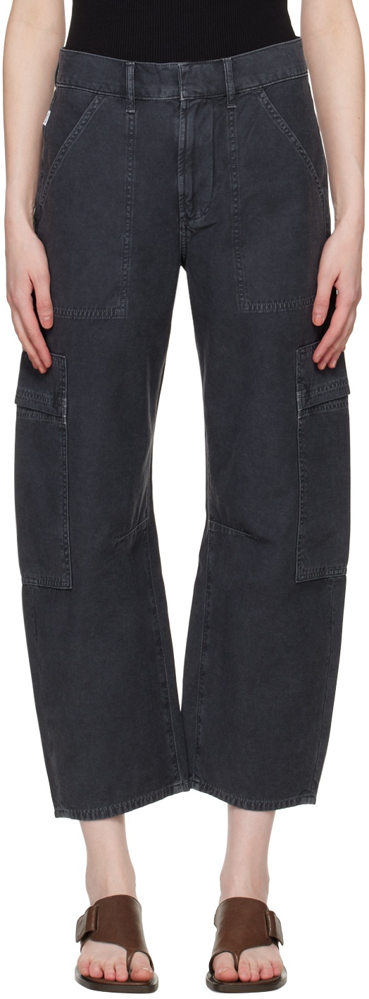 Black Marcelle Low Slung Cargo Pants - 1