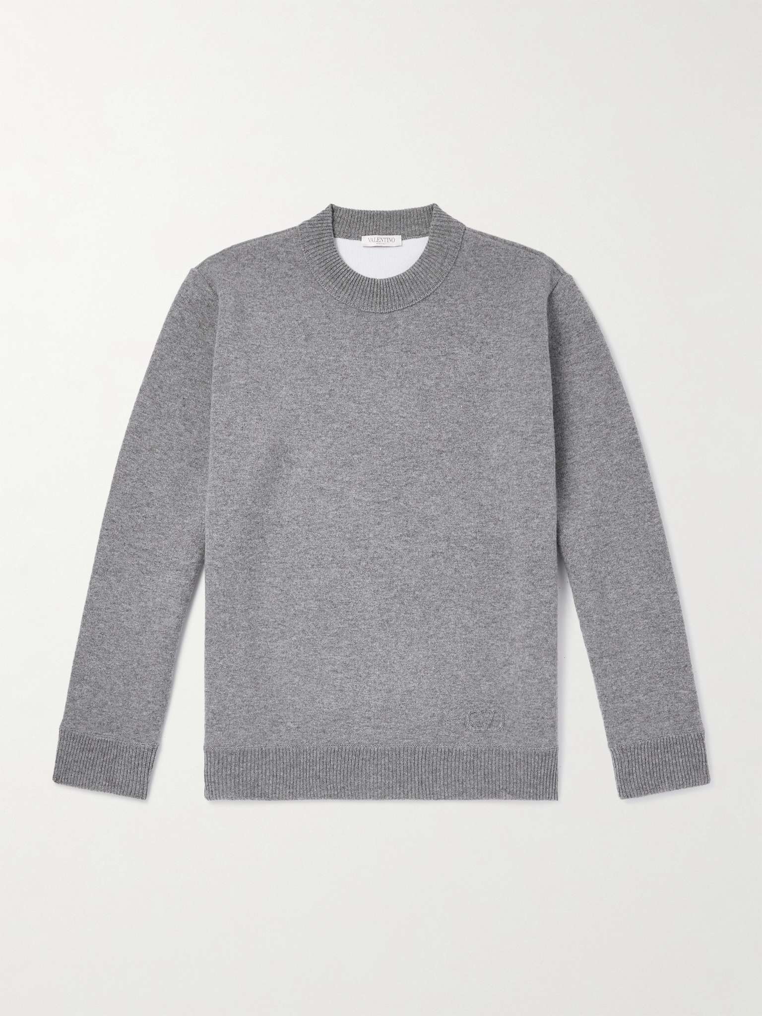 VLogo Logo-Appliquéd Stretch-Knit Sweater - 1