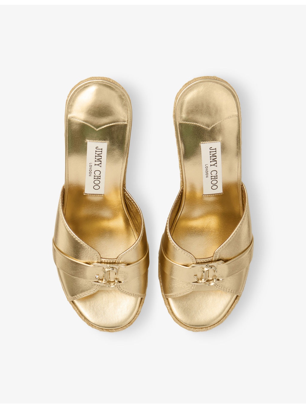 Leda Wedge 100 Metallic Leather Mules - 2