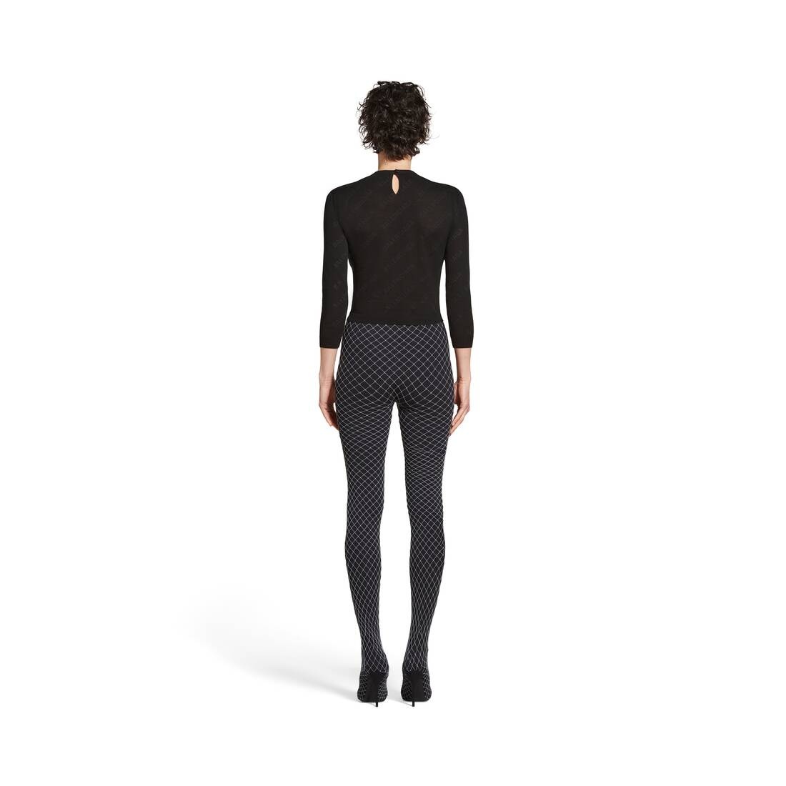 Women's Mini Allover Logo Sweater in Black - 4