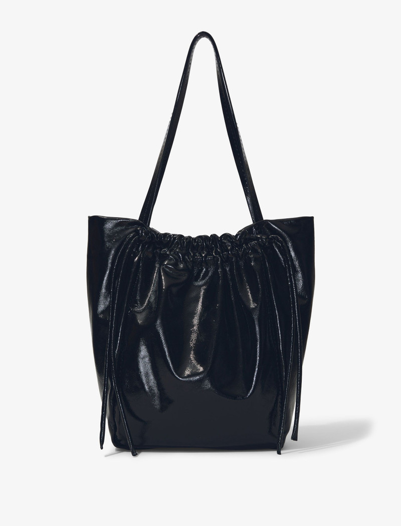 Crinkled Patent Drawstring Tote 4