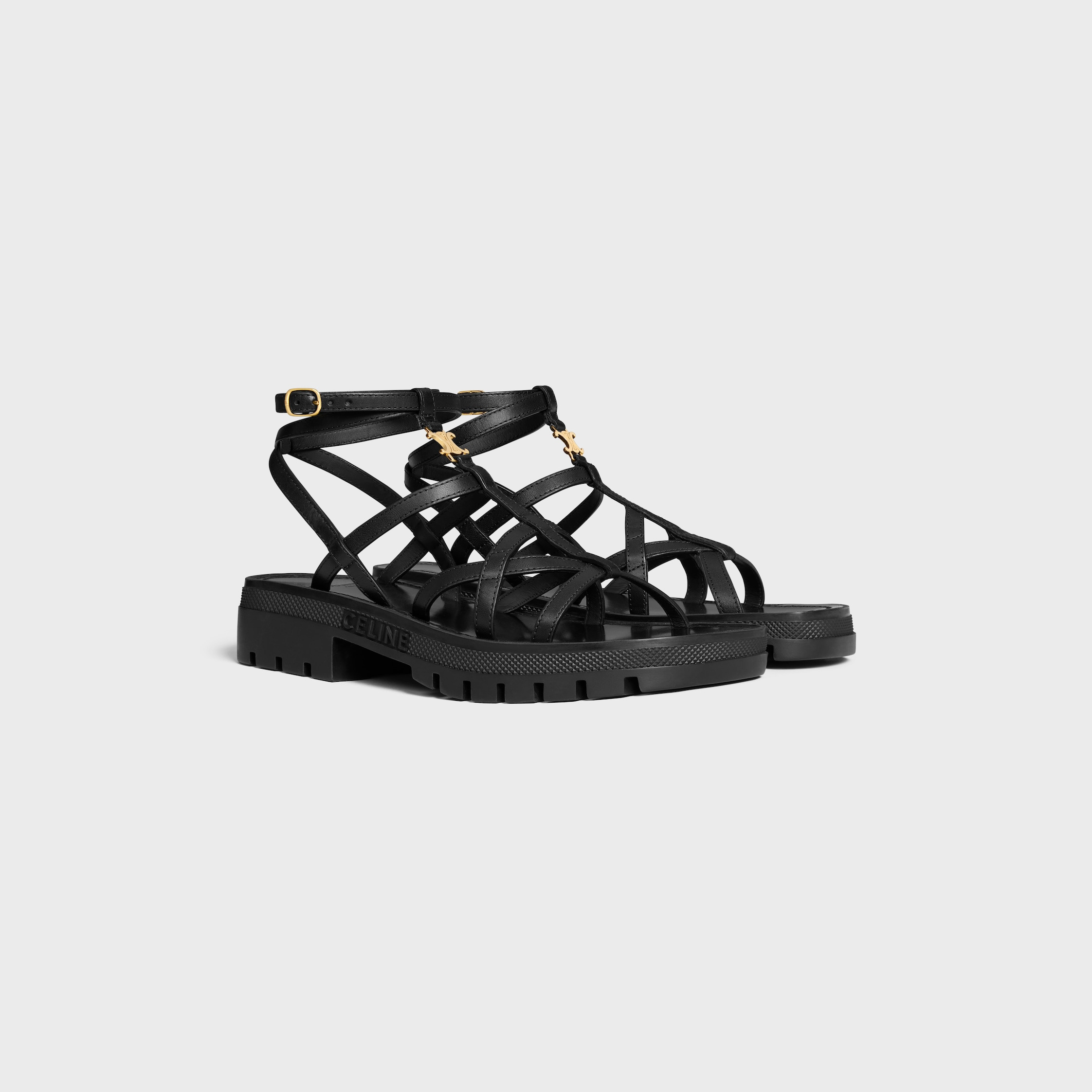 CELINE - CLEA TRIOMPHE STRAPPY SANDAL in CALFSKIN - VEGETAL TANNING - 2
