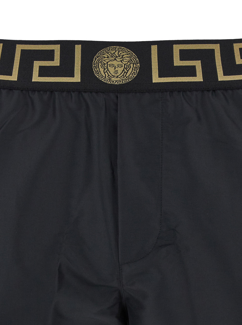 Versace Men Black Swimsuit Shorts With Greca Detail In Tech Fabric Man - 3