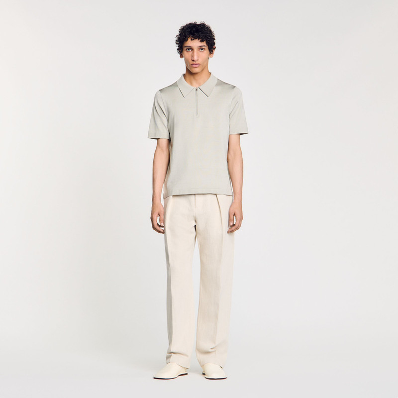 Sandro KNITTED POLO SHIRT WITH ZIP COLLAR outlook