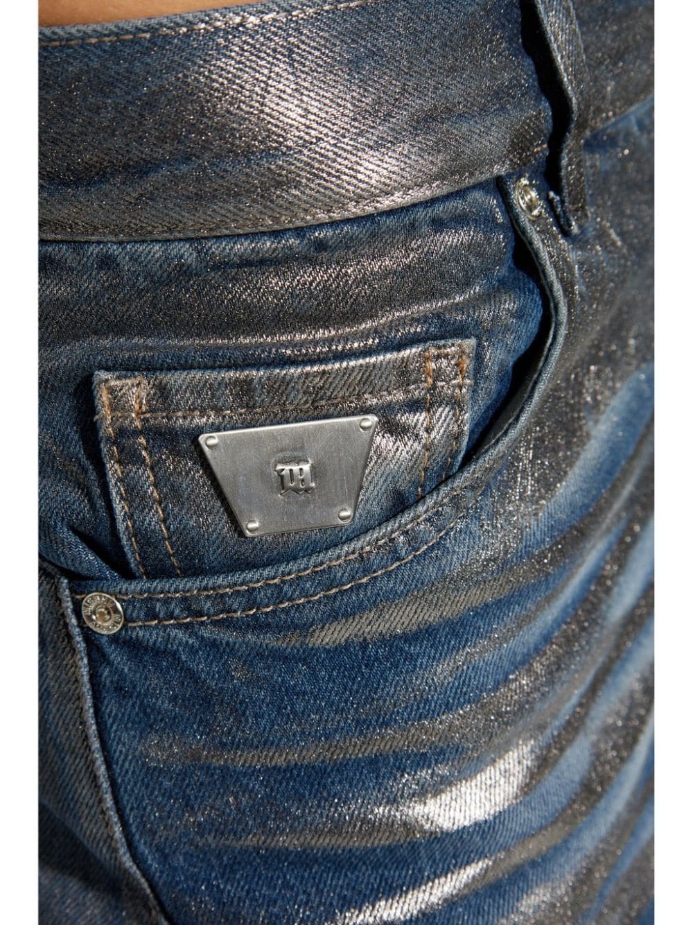coated straight jeans - 5