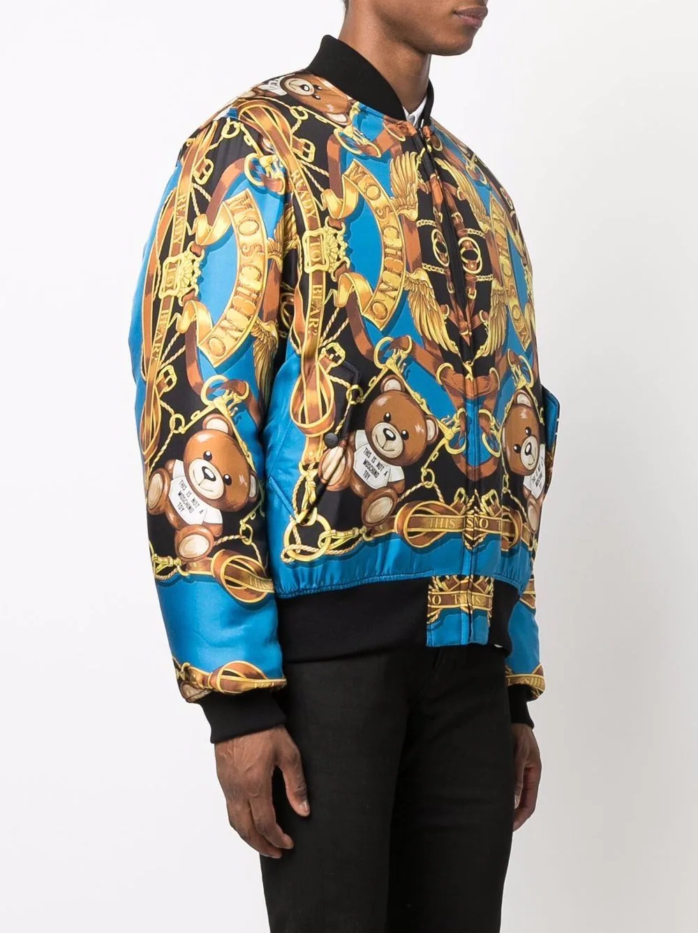 baroque-pattern print bomber jacket - 3