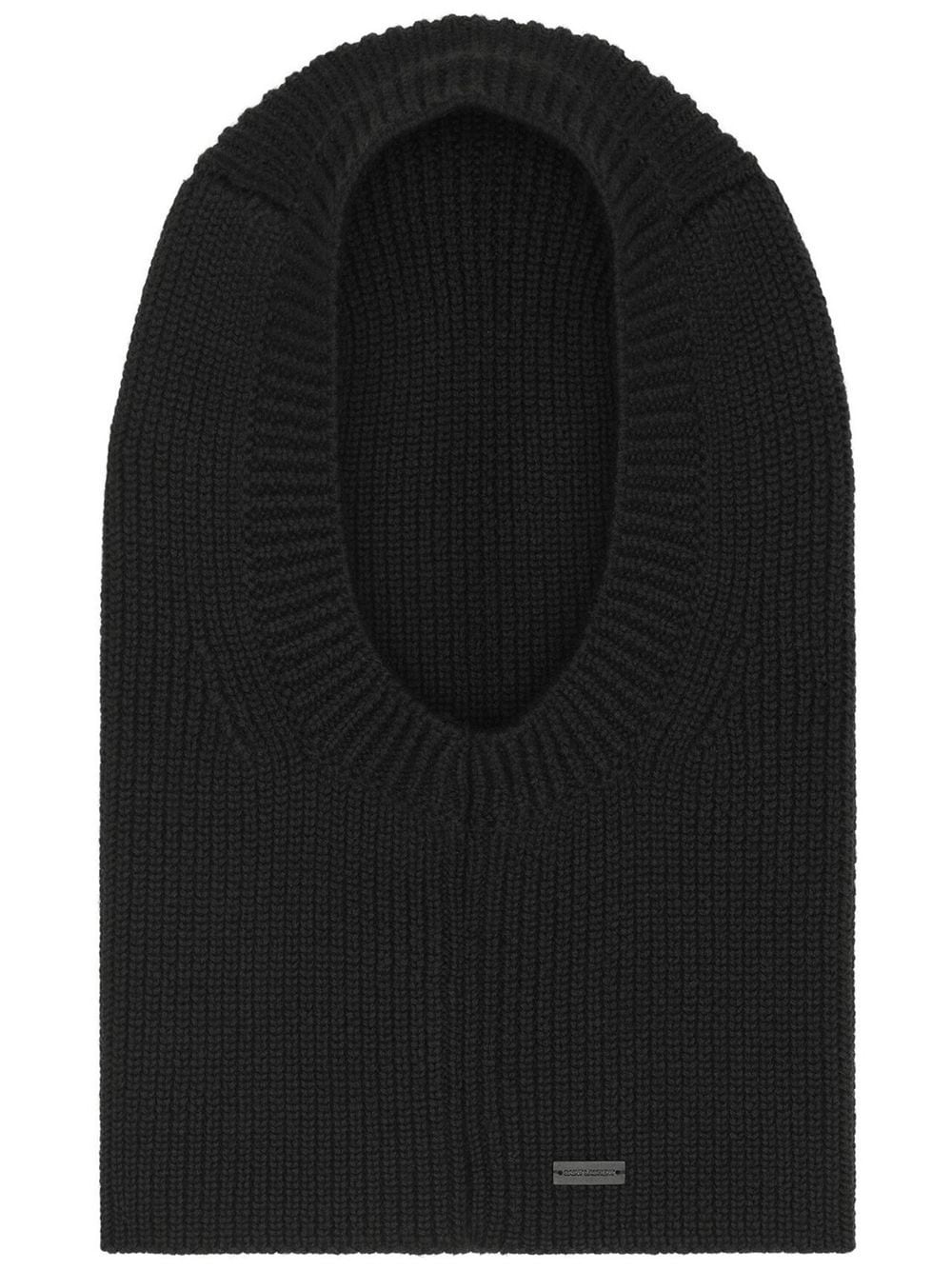 large ribbed balaclava in wool - 1