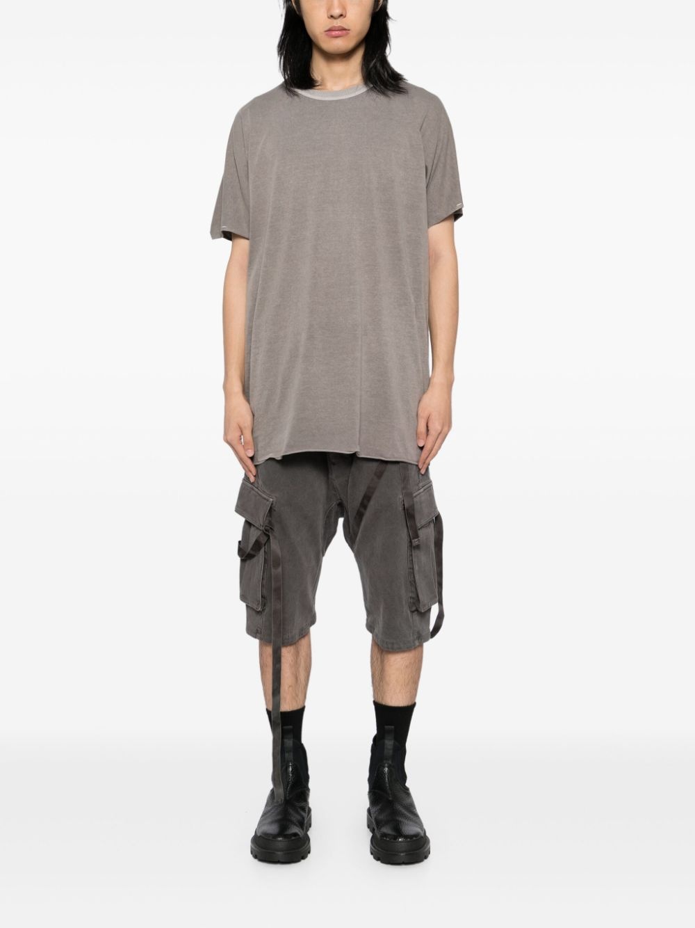 stonewashed cargo track shorts - 2
