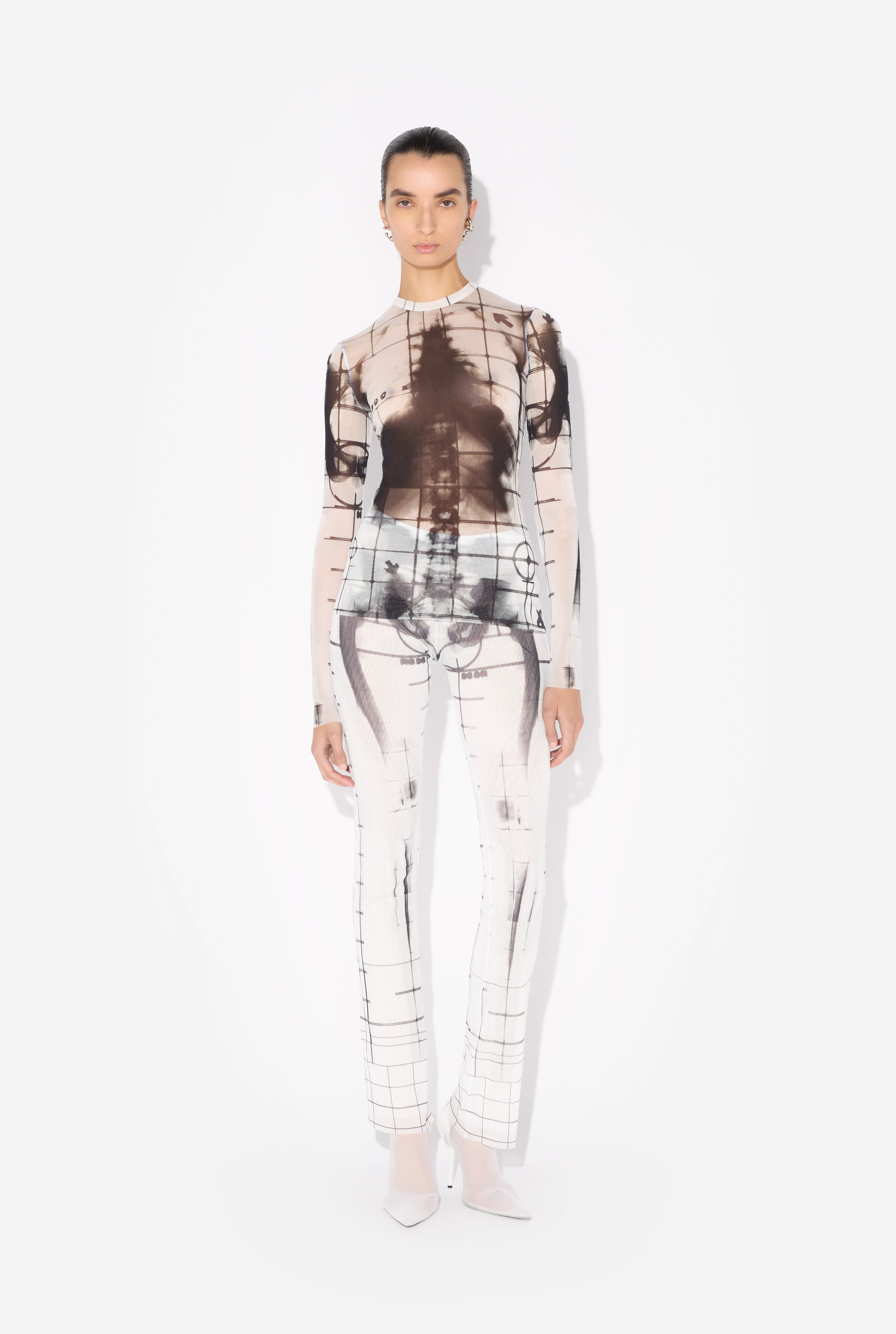 【関税込み】Jean Paul Gaultier ブルー 'The Spirale' トップス Jean Paul Gaultier THE WHITE SQUELETOR TOP | REVERSIBLE