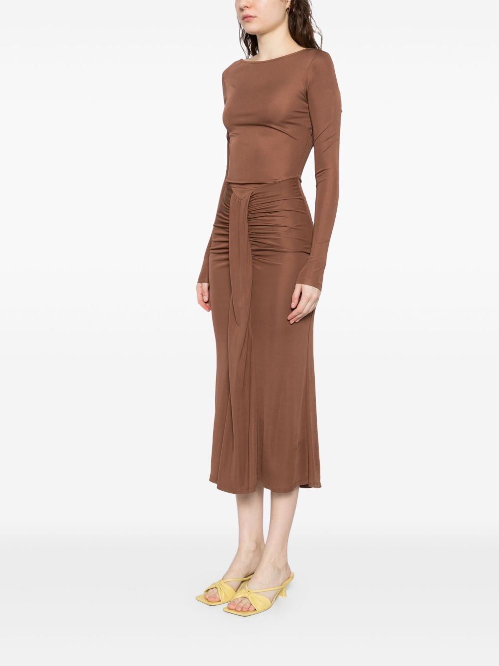 draped midi dress - 3