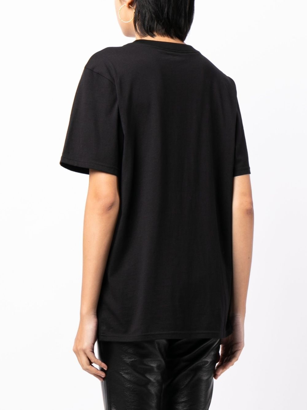 logo-embroidered jersey T-shirt - 4
