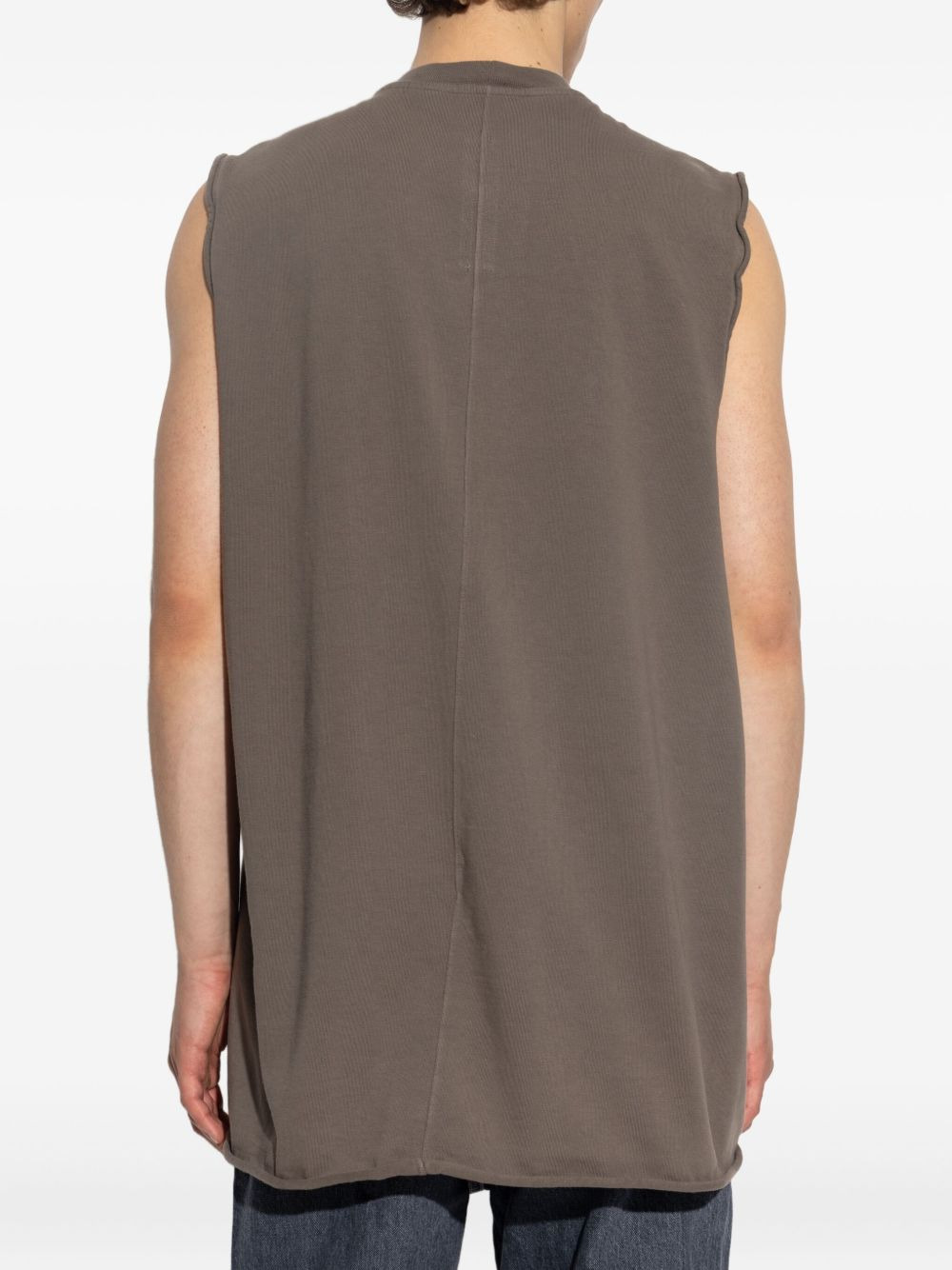raw-edge sleeveless vest - 4
