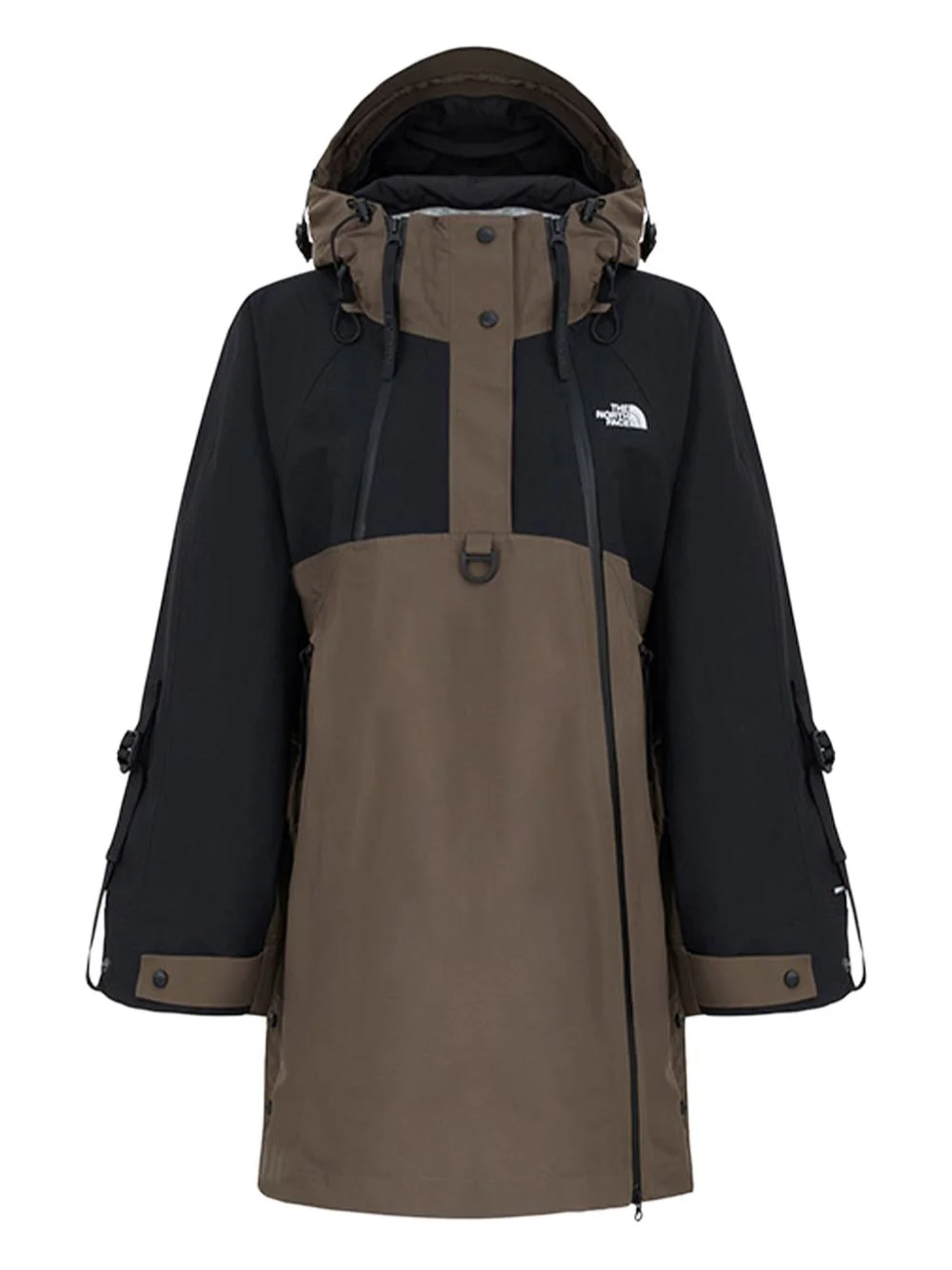 panelled-design hooded cape coat - 1