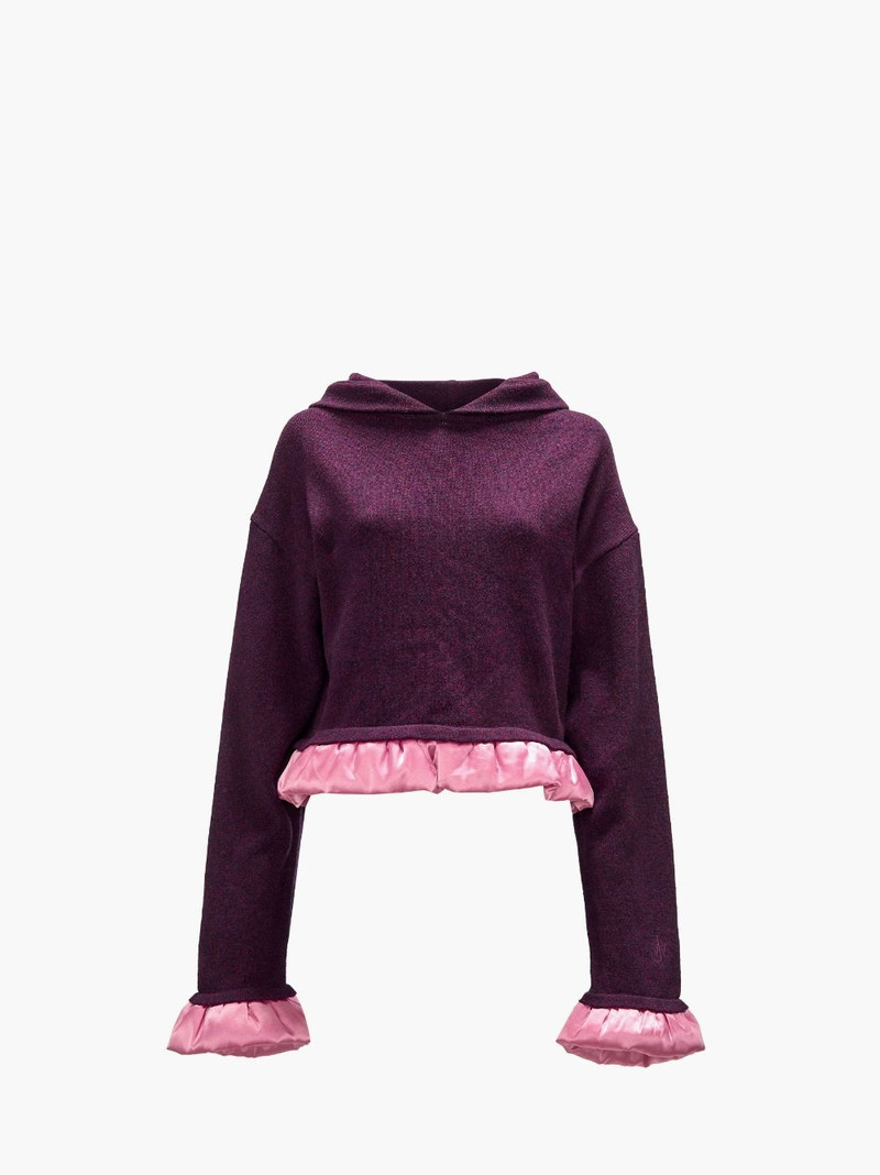 CROPPED HOODIE WITH SATIN DETAILS 1