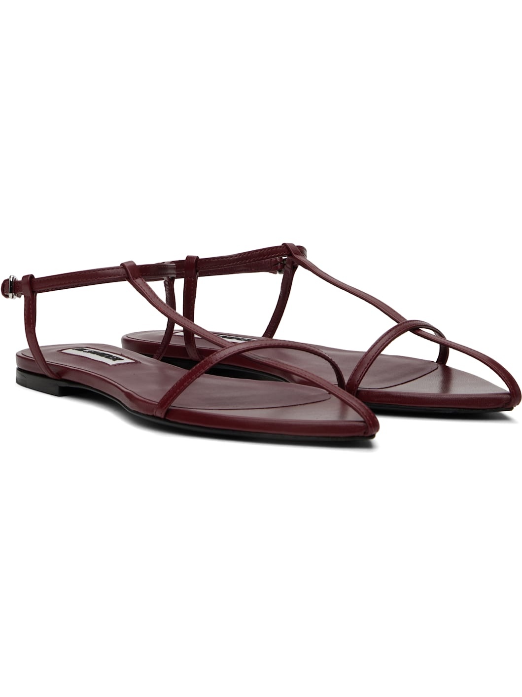 Burgundy Pointed Toe Sandals - 4