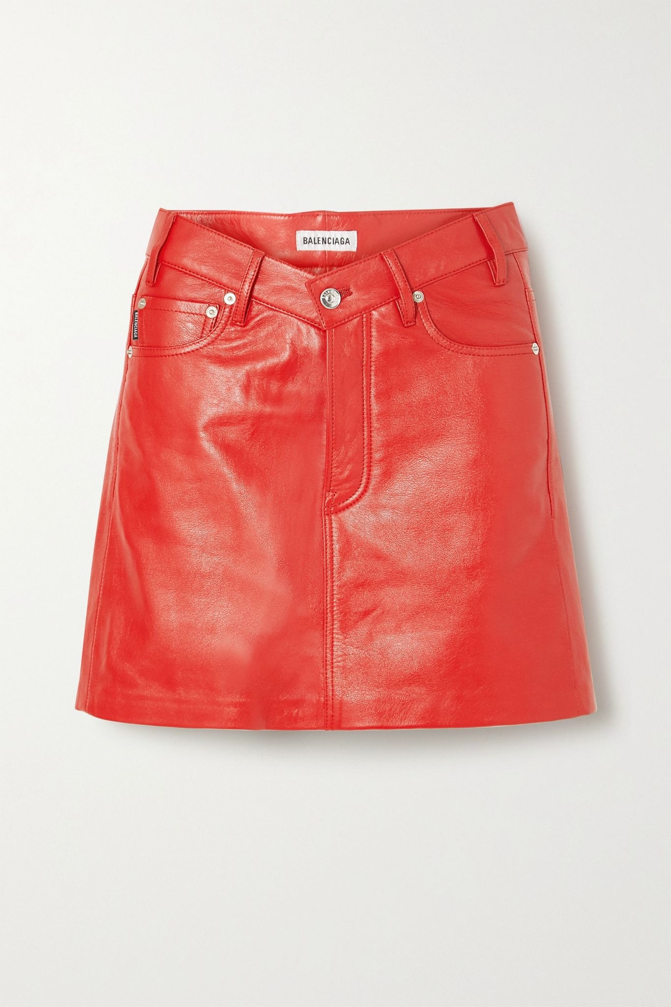 Textured-leather mini skirt  - 1