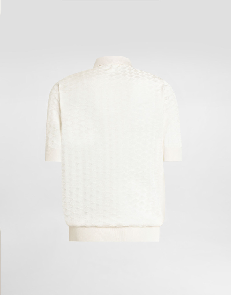 Dolce & Gabbana Micro-dot stitch silk polo shirt outlook