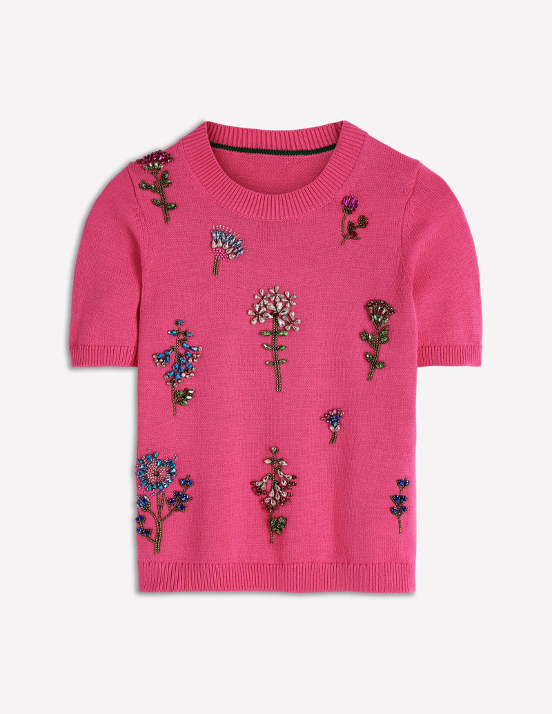 Embellished T-Shirt-Pink Punch 8