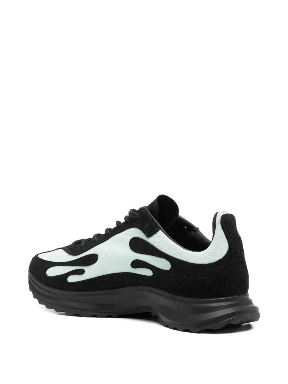 lace-up two-tone sneakers - 3