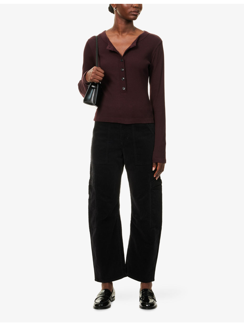 Marcelle Low Slung Cotton-Velvet Cargo Trousers - 2