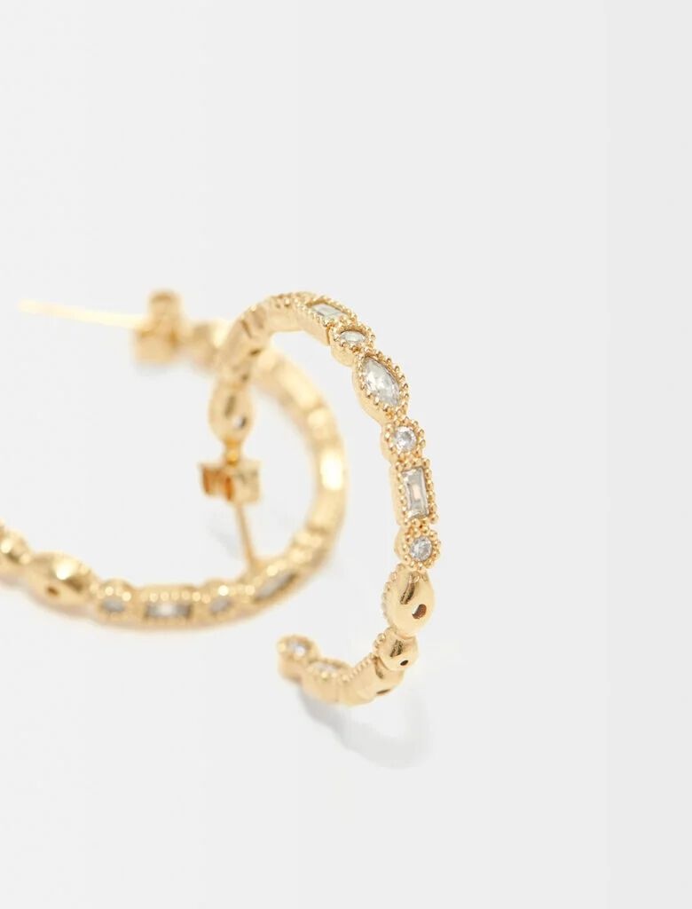 Diamanté-embellished large hoop earrings - 2