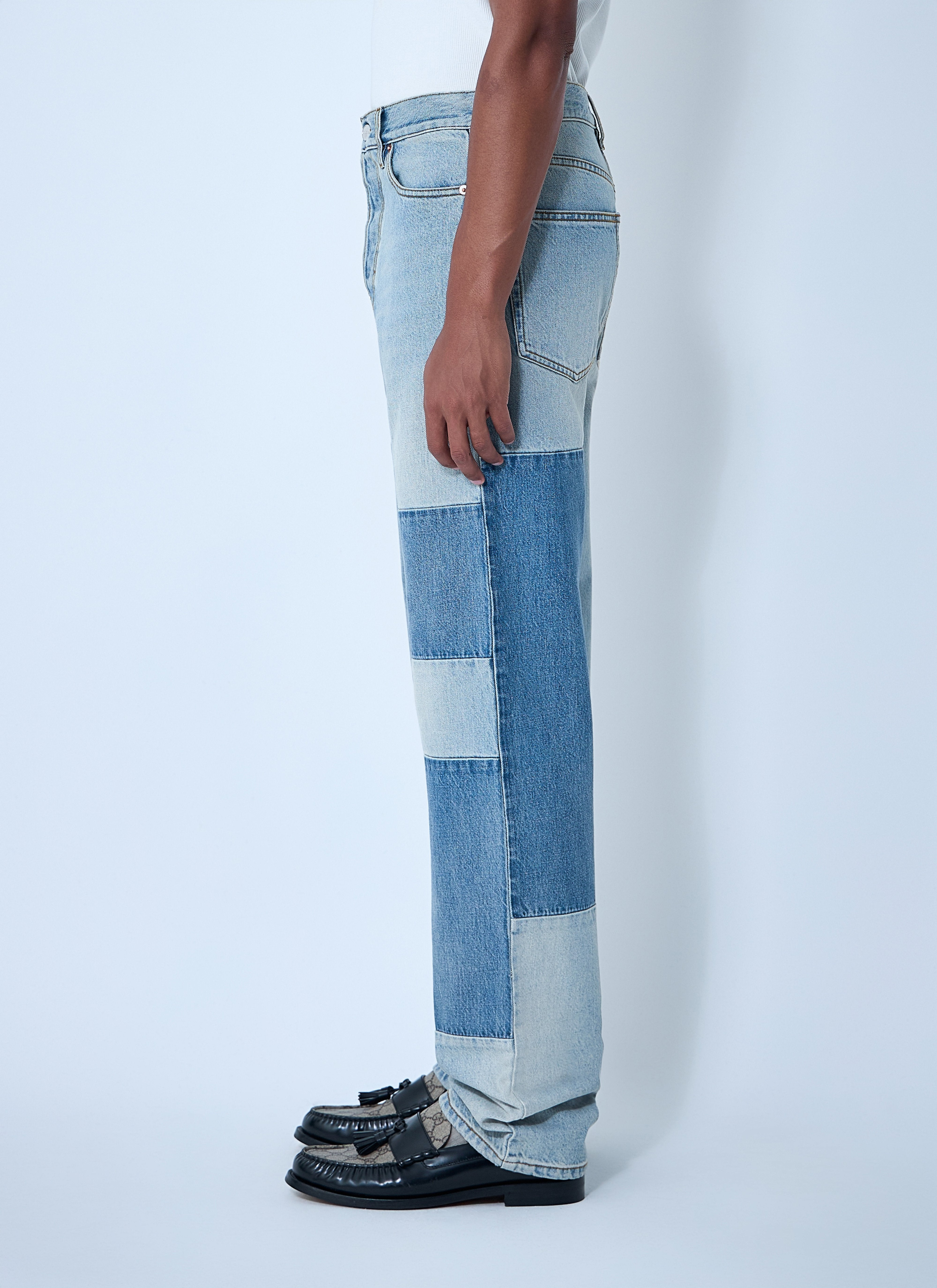 Gucci Men Contrast Panel Jeans - 3