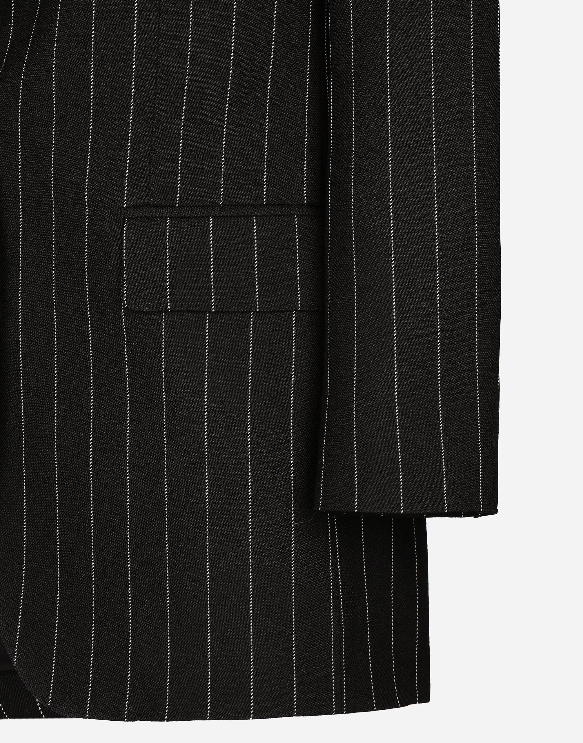 Single-breasted pinstripe wool jacket - 4
