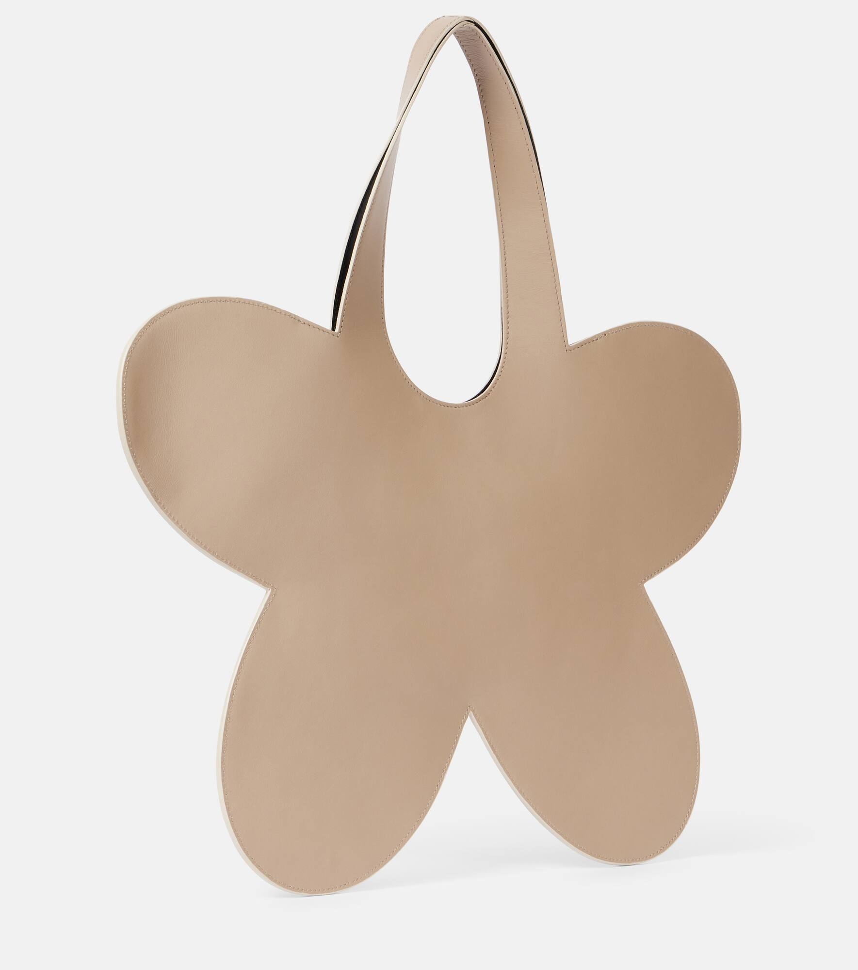 Flower leather tote bag - 4