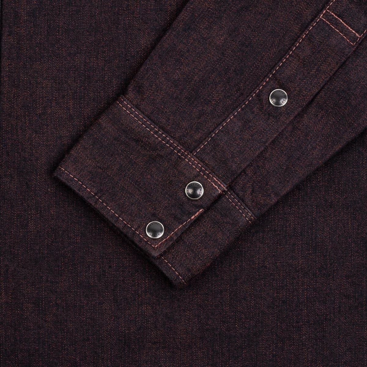 IHSH-352-RED 10oz Selvedge Denim Western Shirt - Indigo Overdyed Red - 12