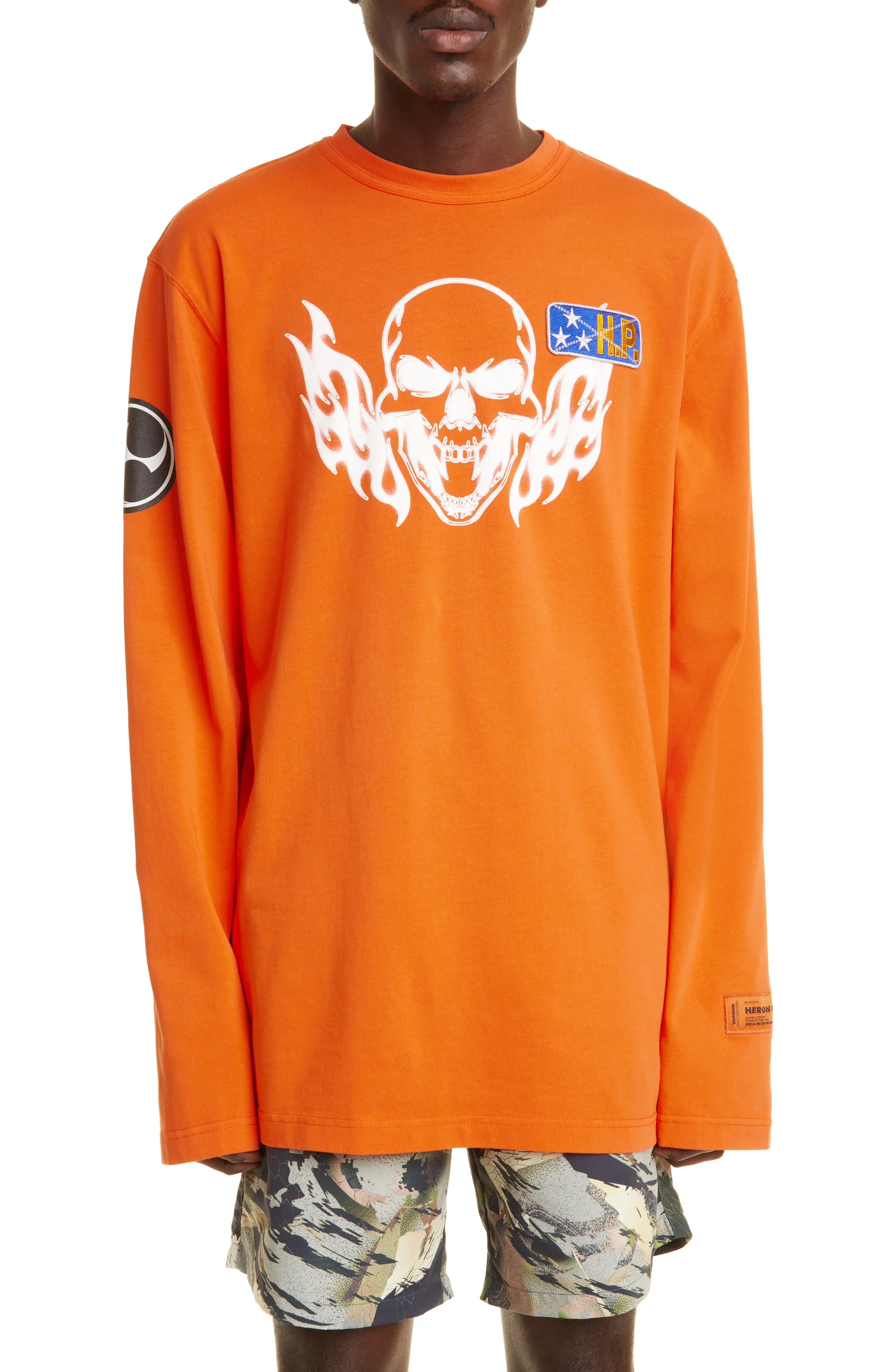 Men's Flaming Skull Organic Cotton Graphic Tee - 1