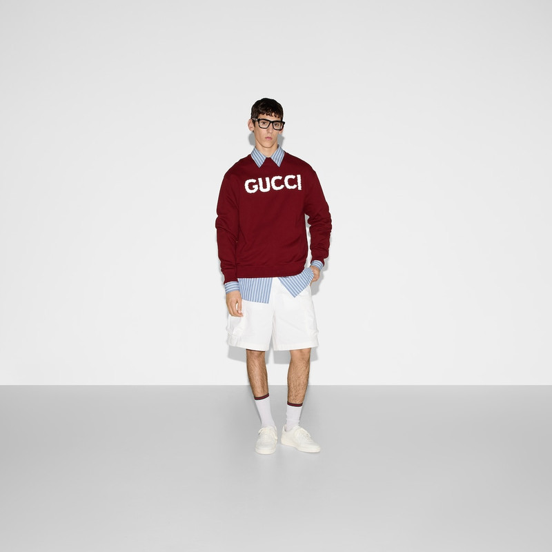 GUCCI Embroidered cotton jersey sweatshirt outlook