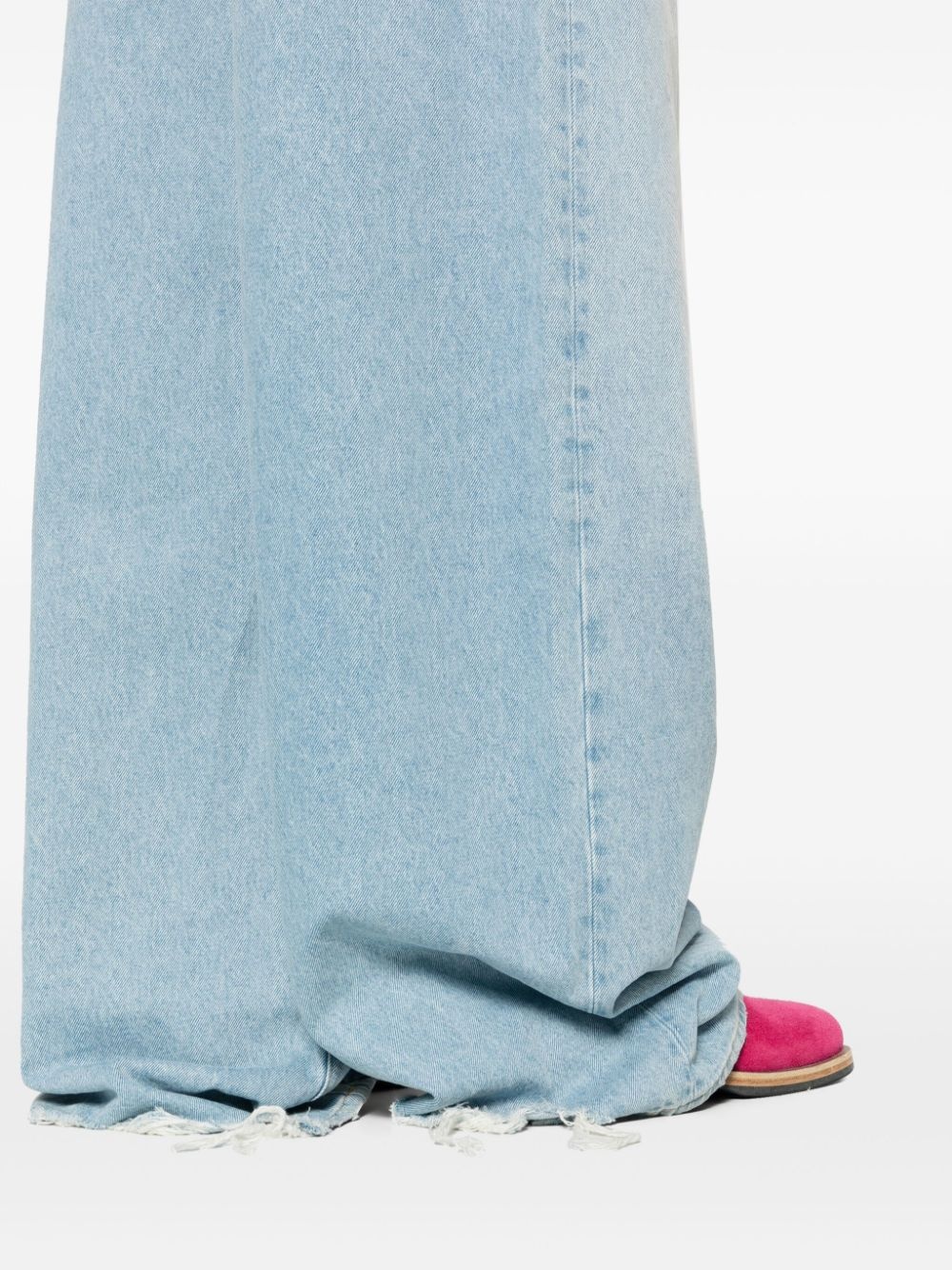 distressed straight jeans - 5