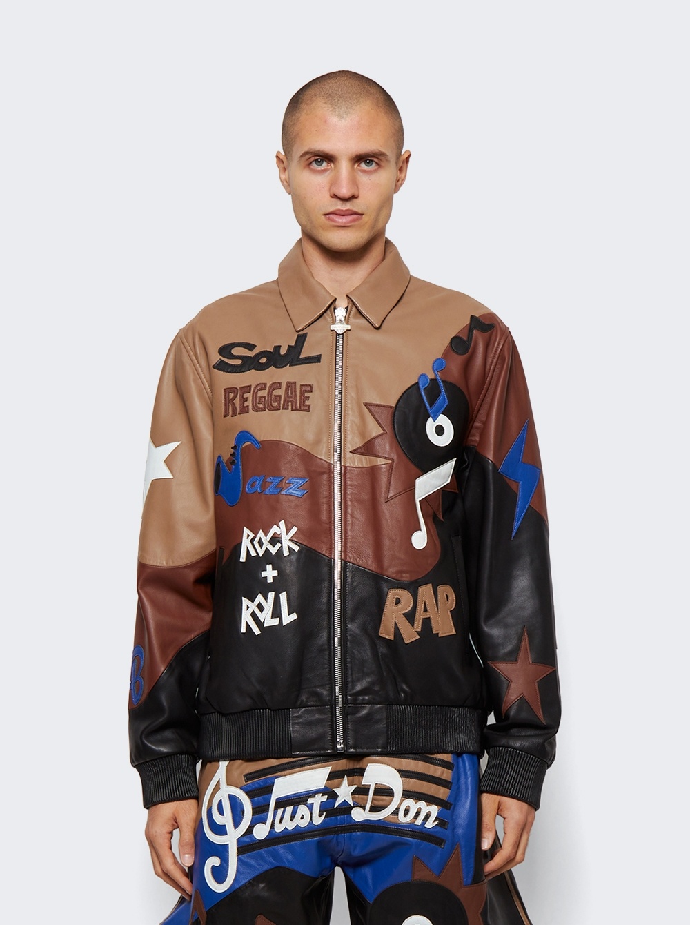 Music Lightweight Leather Jacket Brown - 3