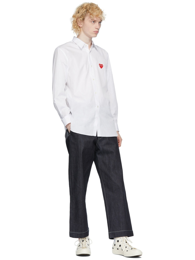 Comme des Garçons PLAY White Converse Edition Polka Dot Heart Chuck 70 High Sneakers outlook