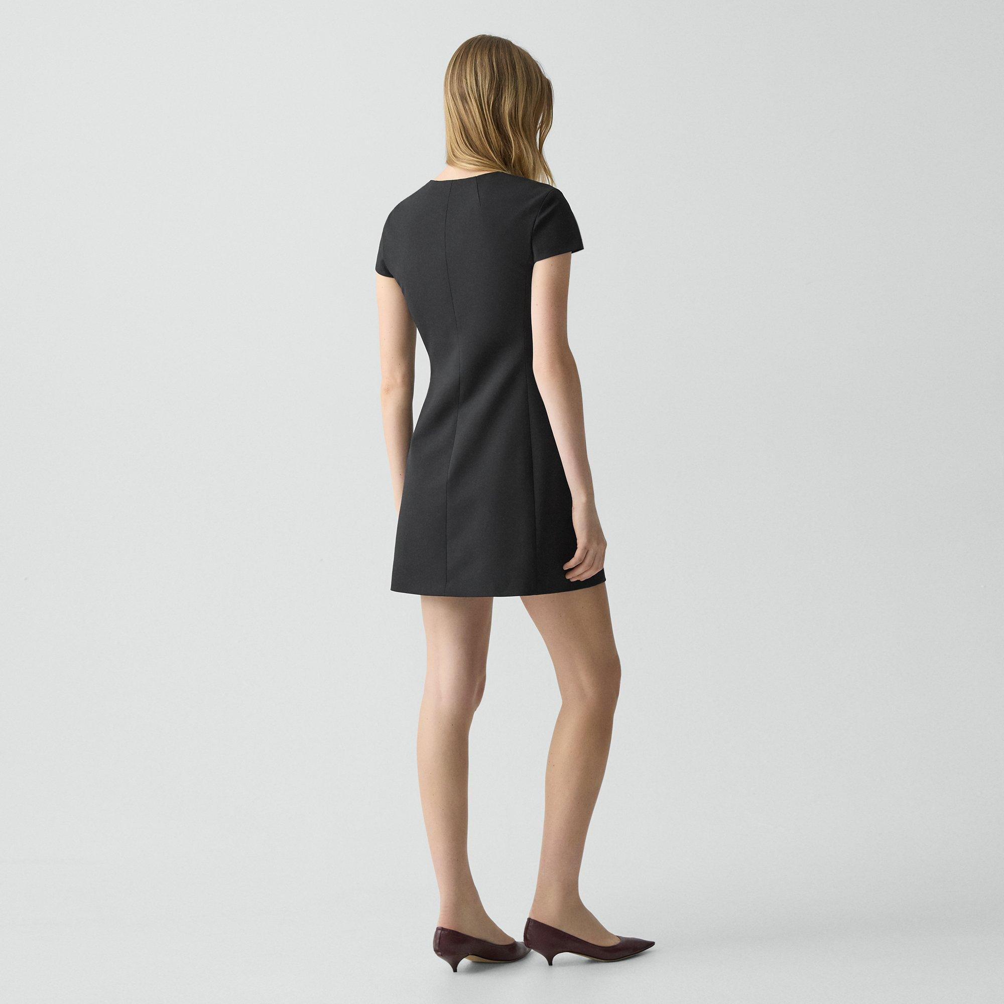 Zip Mini Dress in Good Wool - 4