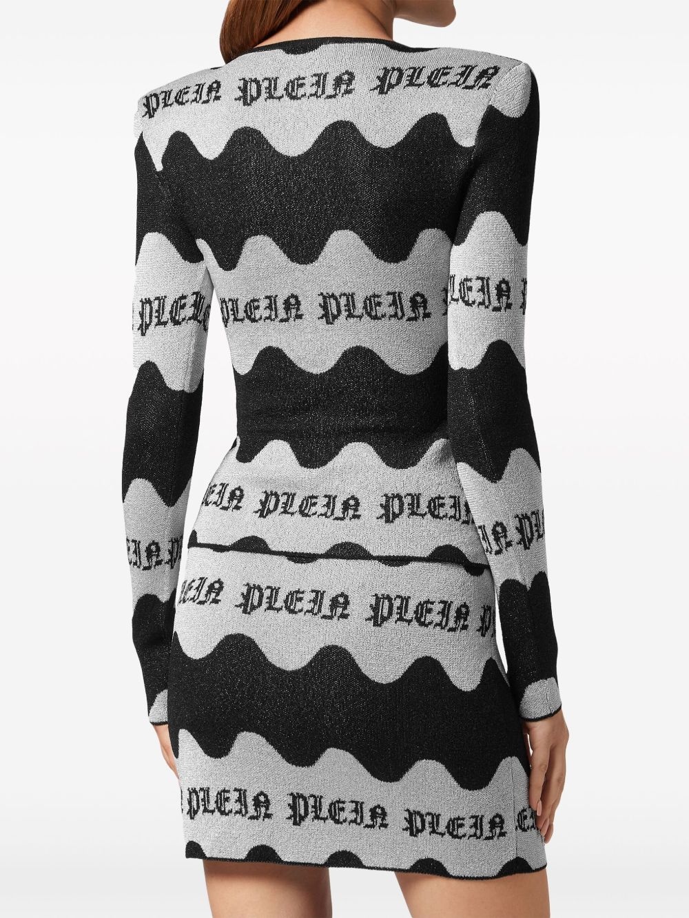 wave-jacquard long-sleeve top - 4