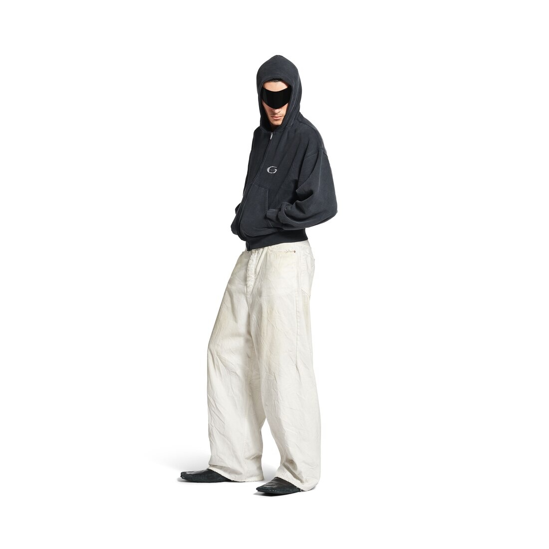 Men's Baggy Pants in Dirty White - 2