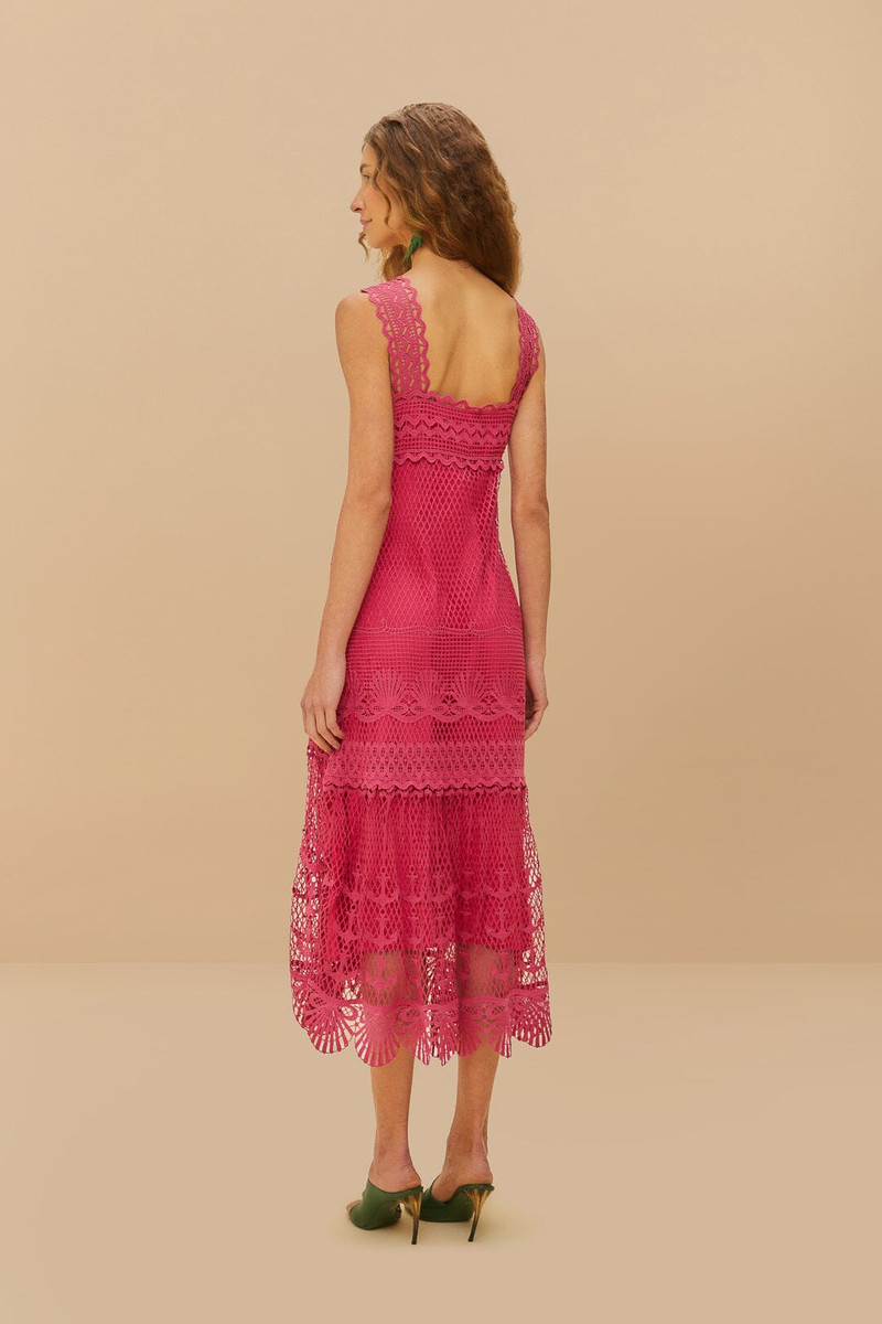 Pink Nautical Guipure Maxi Dress 4