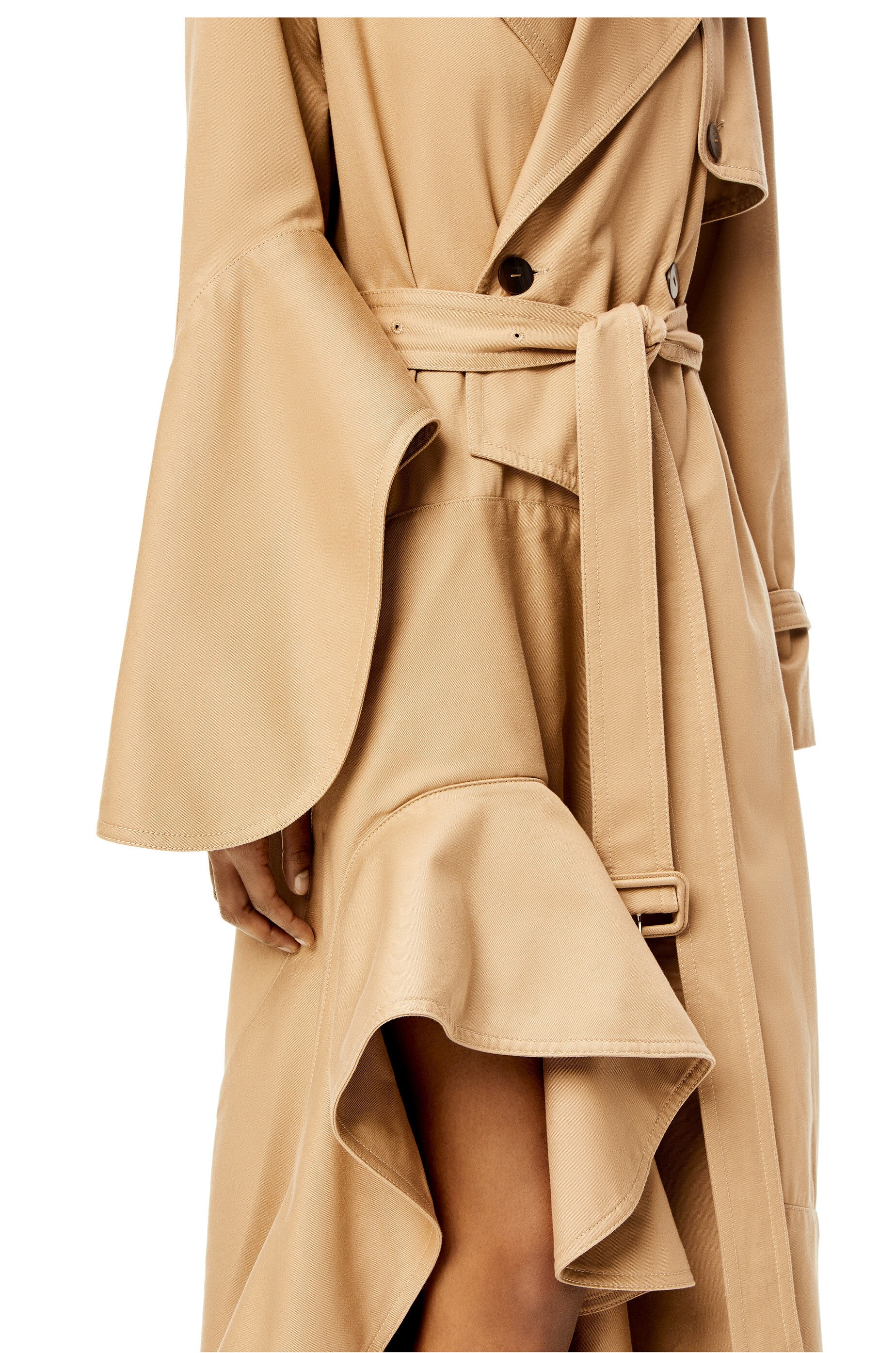 Ruffle trench coat in cotton - 5