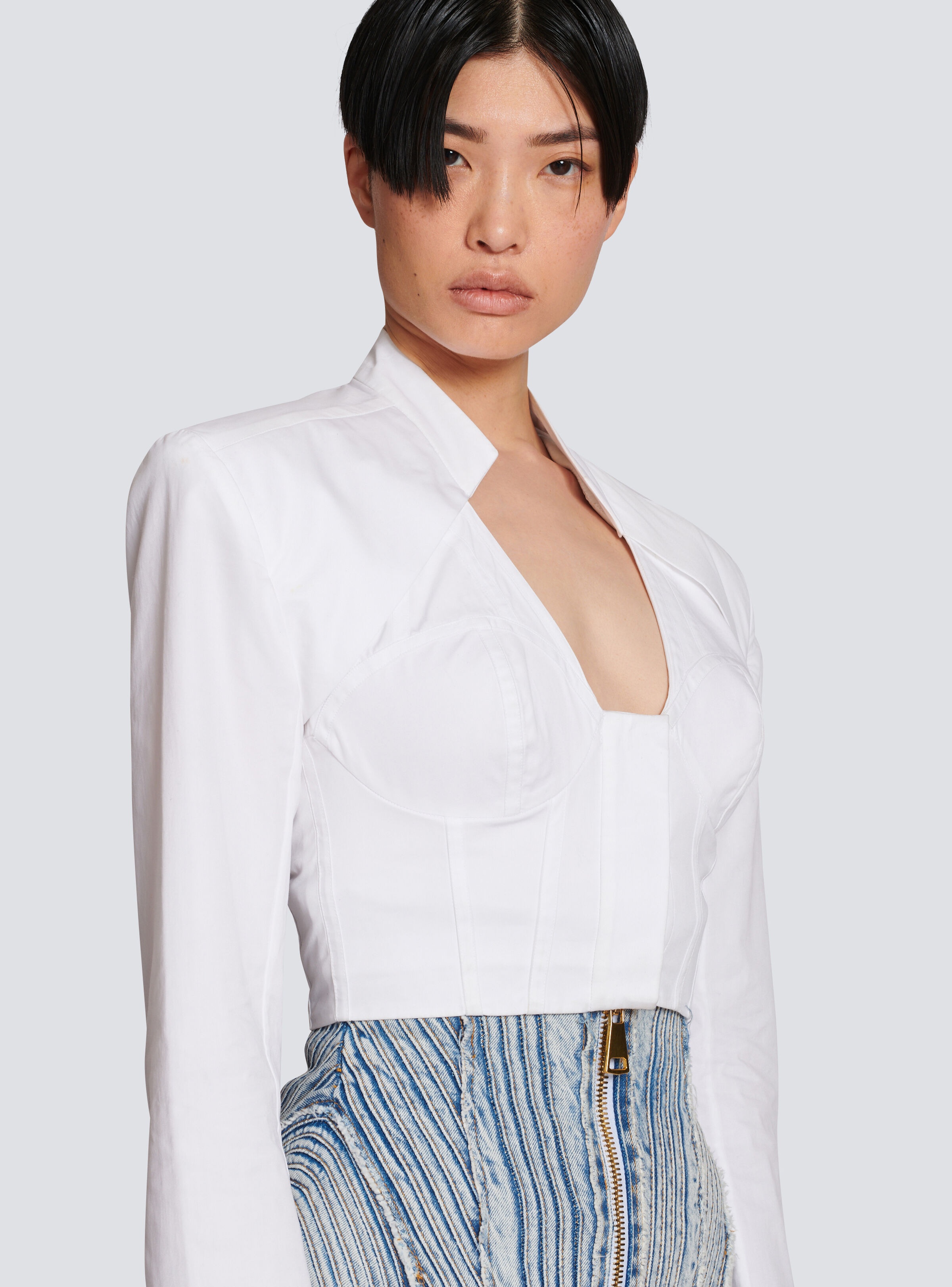 Cropped cotton shirt - 7