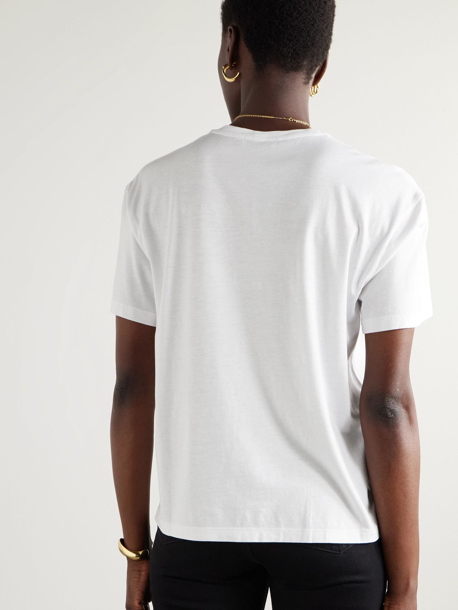 Garderob TENCEL™ Lyocell and organic cotton-blend jersey T-shirt White - 4