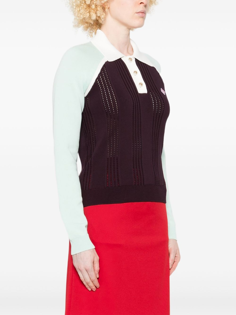 colourblock polo top - 3