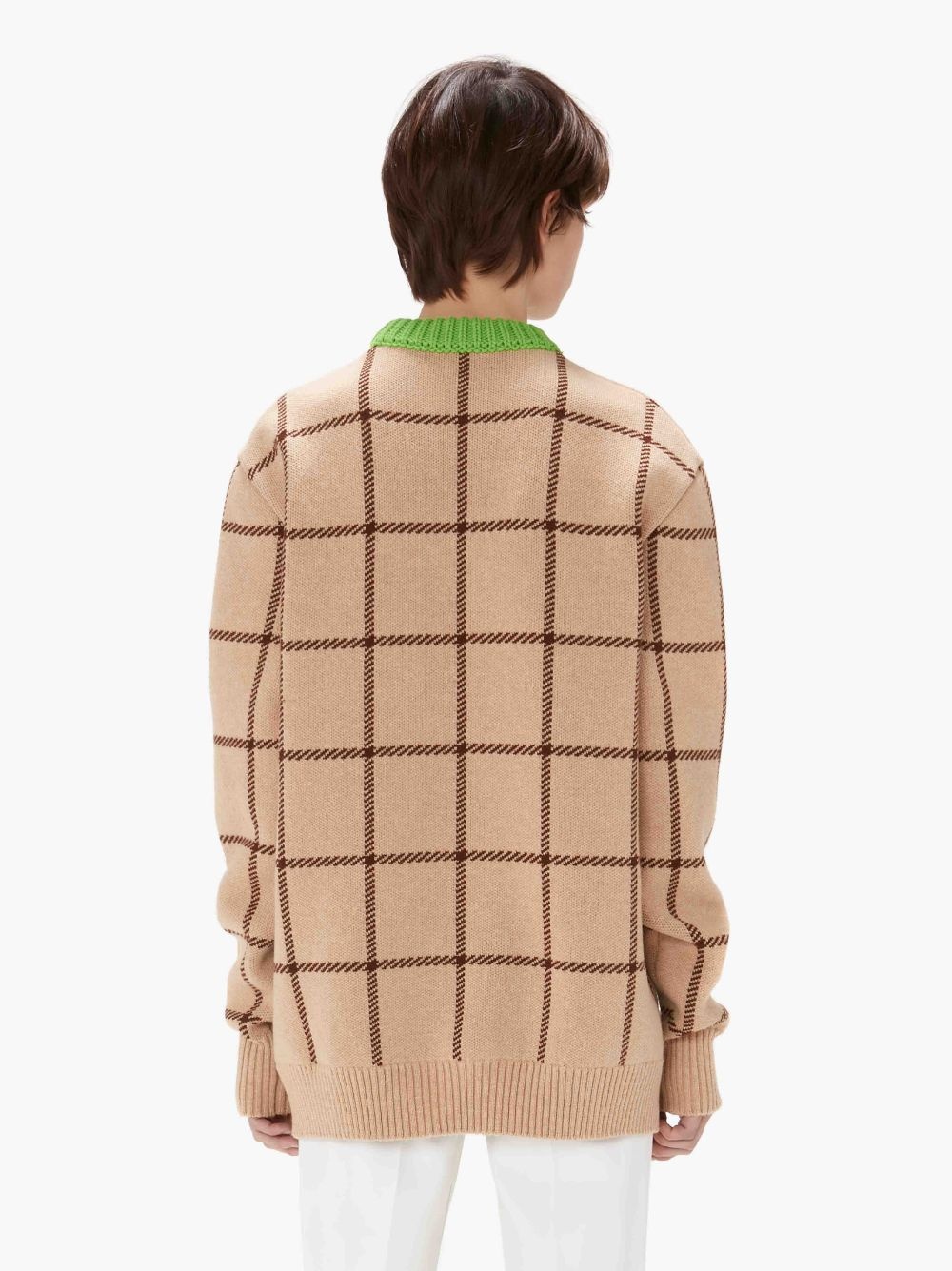 check-print merino jumper - 3