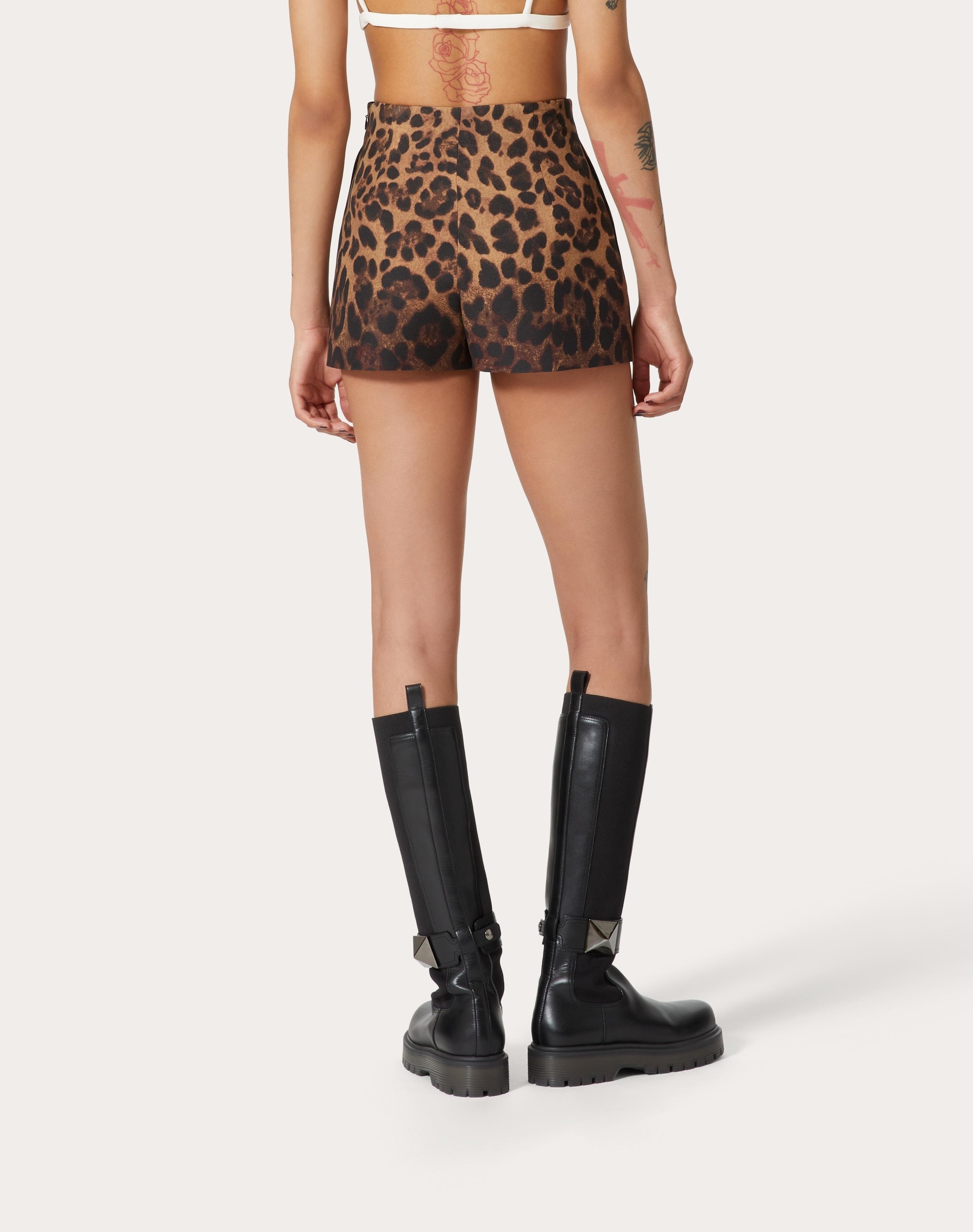 CREPE COUTURE ANIMALIER DEGRADÉ SHORTS - 4
