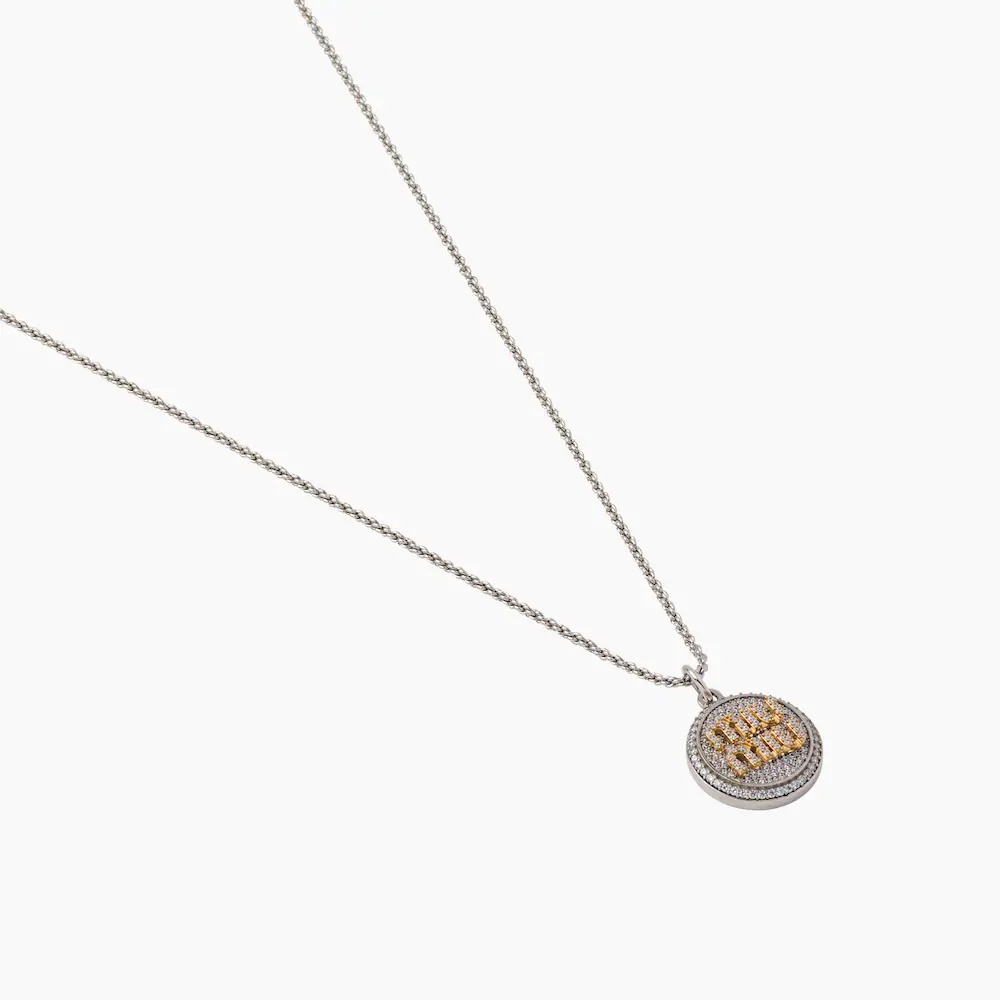 Miu Pavé metal pendant necklace - 4