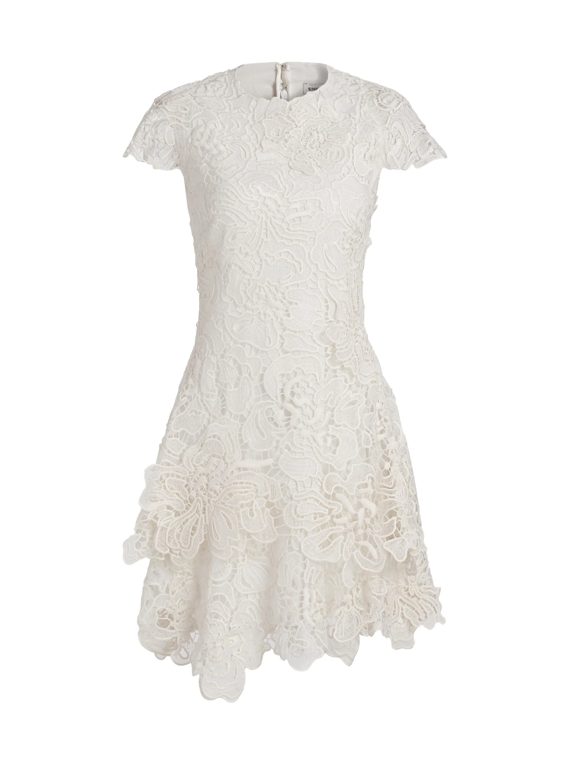 Women's Novelle Floral Lace Minidress - White - 1