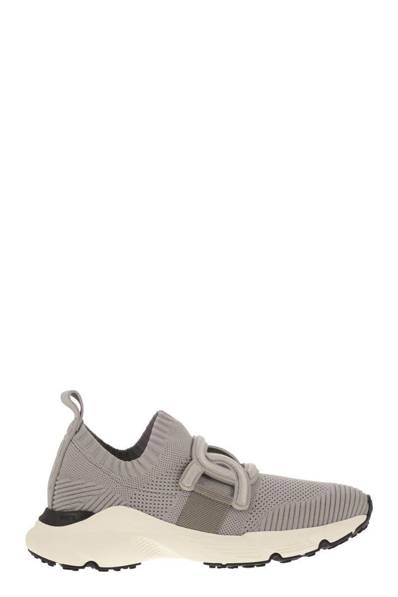 TOD'S GRAY FABRIC SNEAKERS - 1